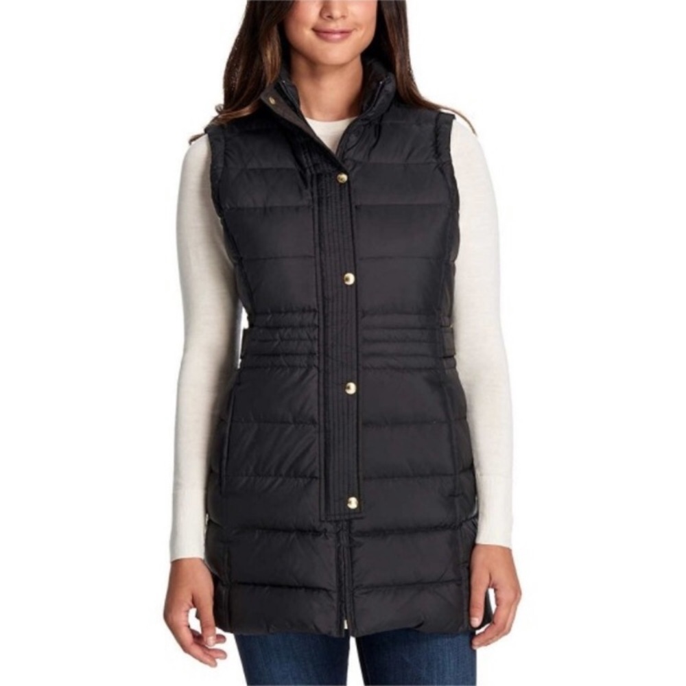 Weatherproof Black Long Puffer Down Vest Large